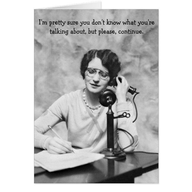 Oficina del vintage - sarcasmo en el teléfono, (Frente)