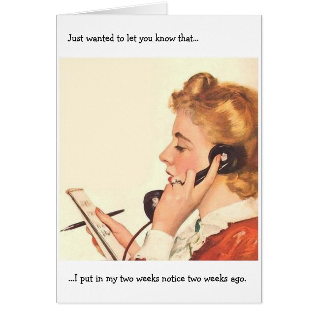 Oficina Retro - Dos semanas de notificación, (Frente)