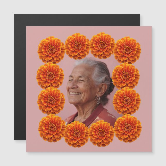 Ofrenda Altar Cempasúchil Foto Personalizada (Anverso/Reverso)