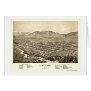 Ogden, mapa panorámico de UT - 1875