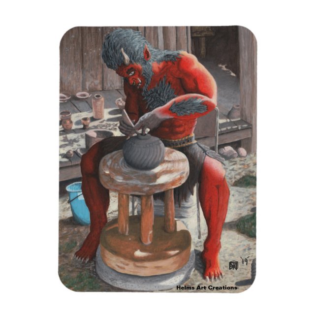 Ogro con rueda de cerámica Fantasía Imán Flexible (Vertical)