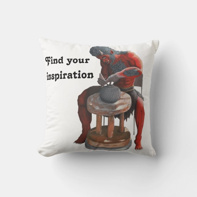 Ogro haciendo Cojín decorativo japonés de fantasía (Anverso)