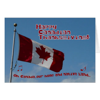 Oh acción de gracias-bandera Canadá-feliz