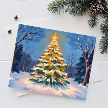 Oh árbol de Navidad acuarela