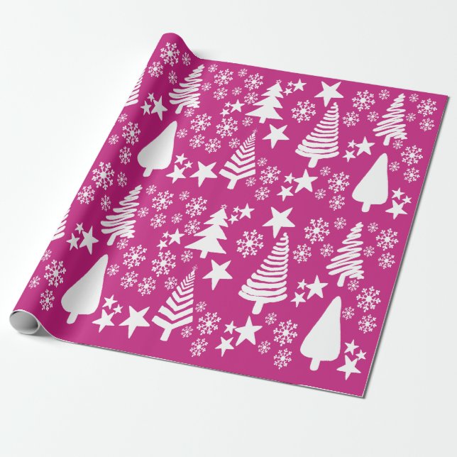 Oh Árbol de Navidad Papel de envoltura rosa (Desenrollado)