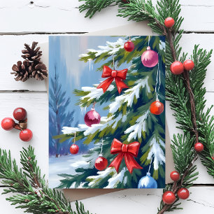 Oh Árbol de Navidad Pintura Acuarela