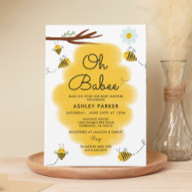 Oh Babee Bee Tema Invitación de Baby Shower