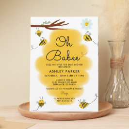 Oh Babee Bee Tema Invitación de Baby Shower