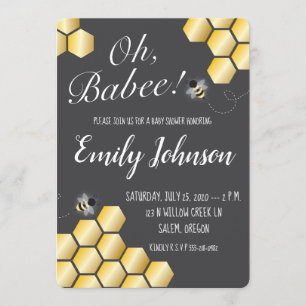 ¡Oh Babee! Invitación a Baby Shower con temas de i
