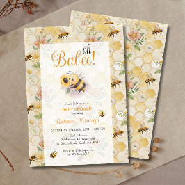 Oh Babee Panal Floral Abeja Invitación Personaliza