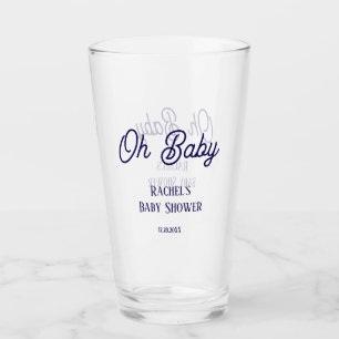 Oh Baby Baby Shower Navy Blue Script Favor del reg
