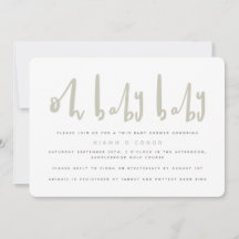 Oh baby baby twin baby baby ducha invitación