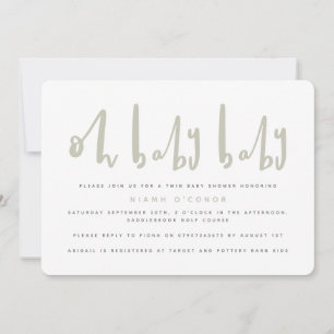 Oh baby baby twin baby baby ducha invitación