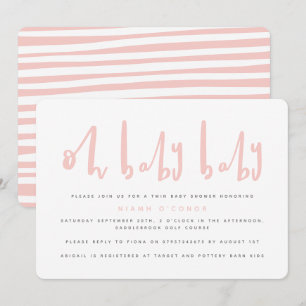 Oh baby baby twin baby baby ducha invitación