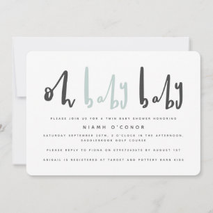 Oh baby baby twin baby baby ducha invitación