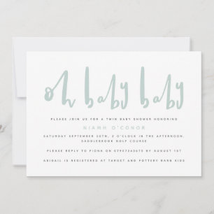 Oh baby baby twin baby baby ducha invitación