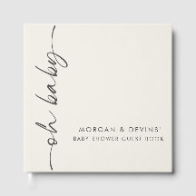 Oh Baby Beige Libro de Invitados para Baby Shower