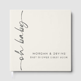 Oh Baby Beige Libro de Invitados para Baby Shower