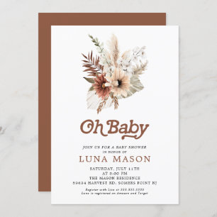 Oh Baby Boho Gender Neutral Baby Shower Invitación