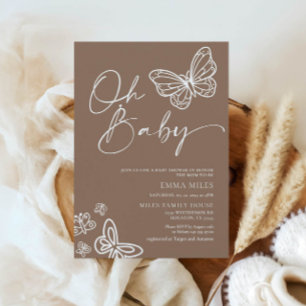 Oh Baby Boho Neutral Invitación de Baby Shower