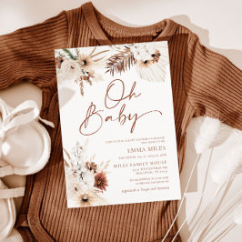Oh Baby Boho Pampas Invitación en Baby Shower