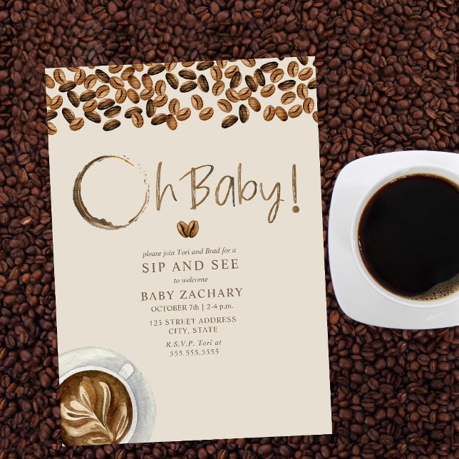 Oh Baby Boy Coffee Sip Y Ver Invitación (Subido por el creador)