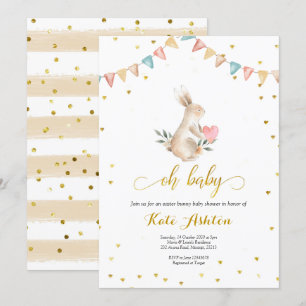Oh Baby Bunny Baby Shower Invitación