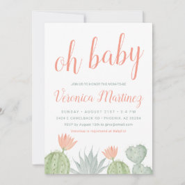 Oh Baby Cactus Invitación Baby Shower, Bebé del De
