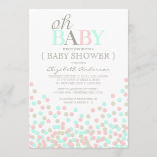 Oh Baby Confetti   Invitación moderna a Baby Showe