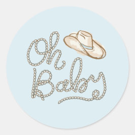 Oh Baby Cowboy Desert Pegatina de Baby Shower