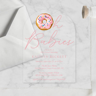 Oh Baby Donut Sprinkle Gemelas Invitación al Baby 