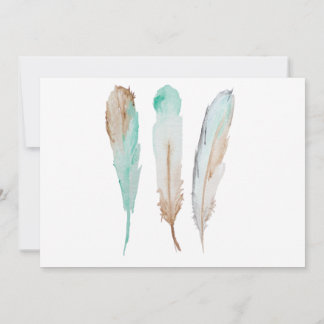 Oh Baby Feather Baby Shower Invitación