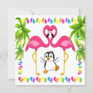 Oh Baby Flamingo Invitación