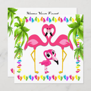 Oh Baby Flamingo Invitación
