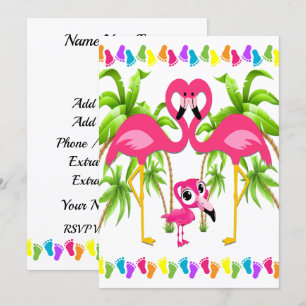 Oh Baby Flamingo Shower / Invitación a la adopción