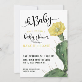 Oh Baby Floral Succulum Invitación Baby Shower