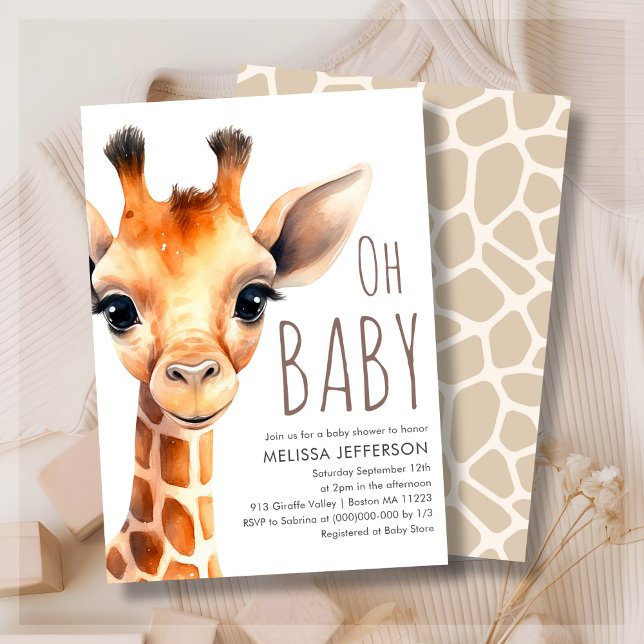 Oh Baby Giraffe Invitación en Baby Shower (Subido por el creador)