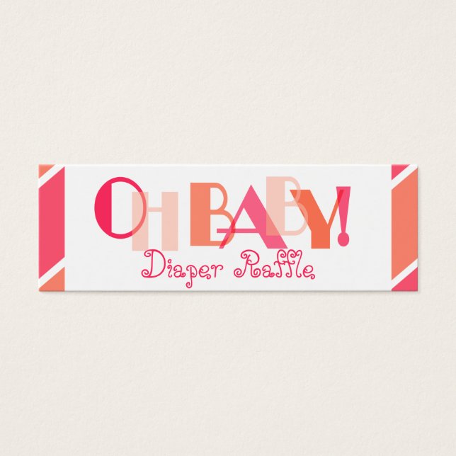 Oh Baby Girl Coral Modern Diaper Raffle (Frente)