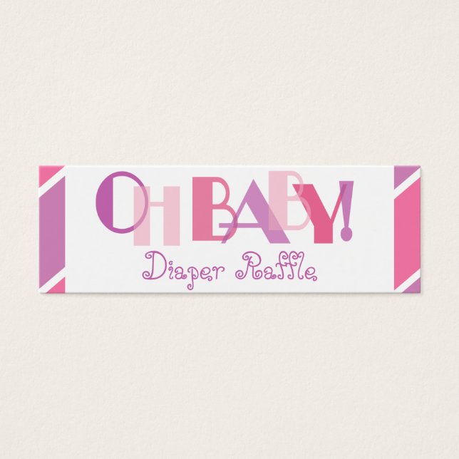 Oh Baby Girl Pink Modern Diaper Raffle (Frente)