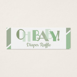 Oh Baby Green Moderno Typography Diaper Raffle