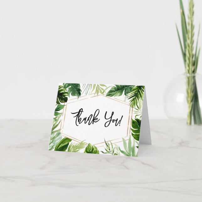 Oh Baby Greenery tarjeta de agradecimiento de Baby (Anverso)