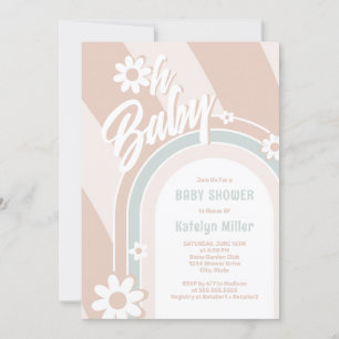 Oh Baby Groovy Daisy Shower Invitación