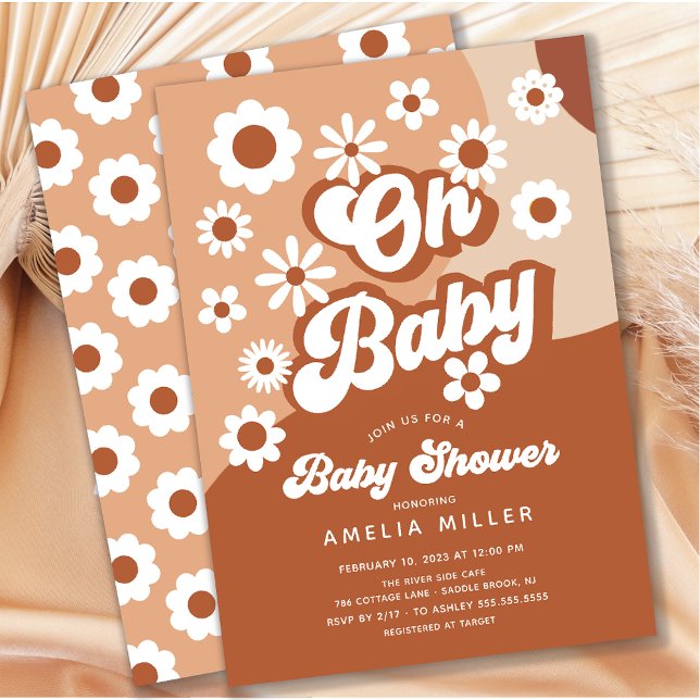 Oh Baby Groovy Invitación a Baby Shower (Subido por el creador)