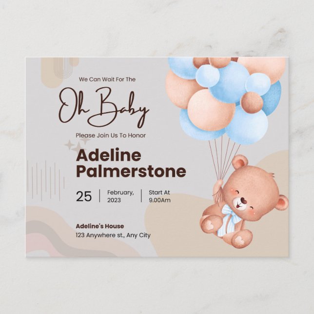 oh baby, invitación baby shower (Anverso)