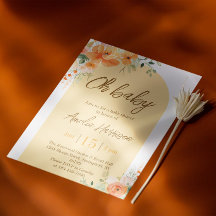¡Oh Baby! Invitación elegante de shower de bebé co