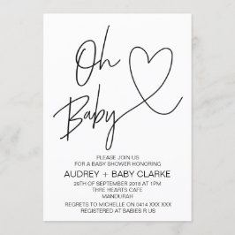 Oh Baby - Invitación Unisex a Baby Shower