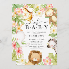 Oh Baby Jungle Invitación a Baby Shower