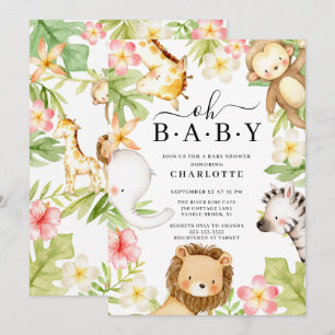 Oh Baby Jungle Invitación a Baby Shower
