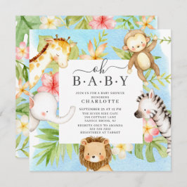 Oh Baby Jungle Invitación a Baby Shower