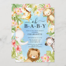 Oh Baby Jungle Invitación a Baby Shower